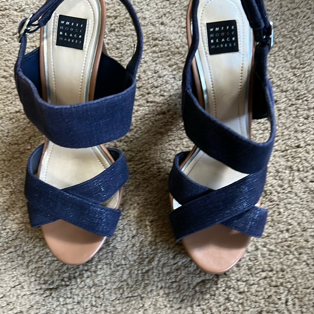 WHBM navy platform sandals